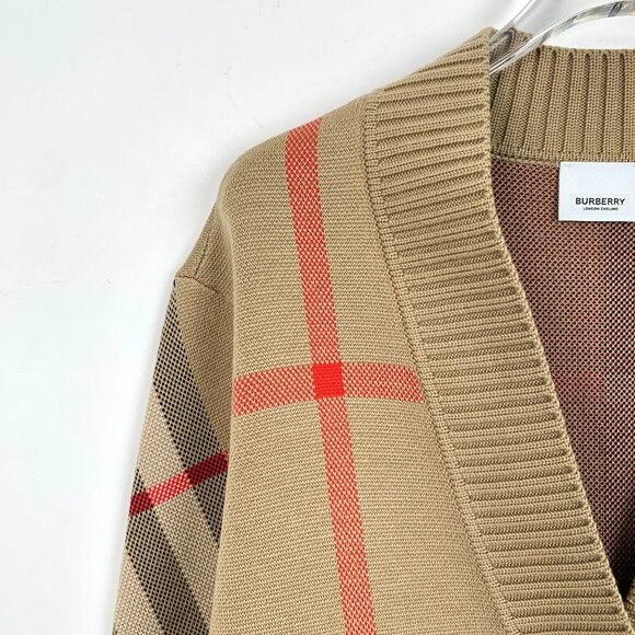 Burberry Checkered Merino Wool Cardigan Sweater XS - Picture 3 of 6